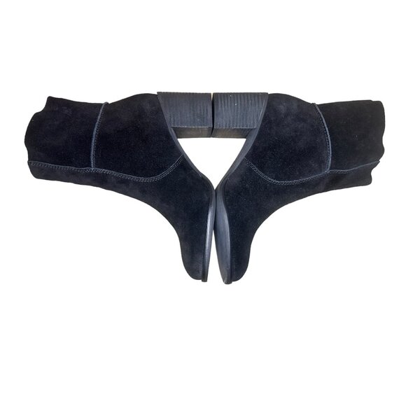 Frye & Co Phoebe Suede Leather Boots Size 8 Black Ankle 70s Retro Preppy Western - Picture 16 of 16